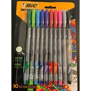 BIC Intensity Felt Tip Pens Medium Point 0.7mm Assorted Colors 10 Count FPIMPB10